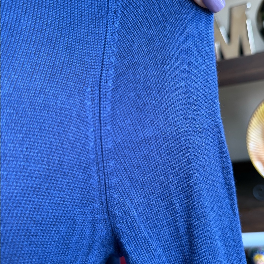 Women's Blue Cowl Neck Sweater lightweight tight knit passport XL long sleeve - Picture 8 of 11